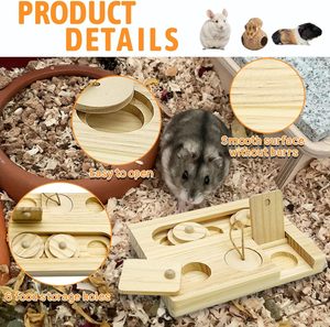 現代的な小動物用採餌玩具 - ウサギ用の隠れおやつ付きインタラクティブ木製嗅覚パズル（退屈解消） - Product Image 3