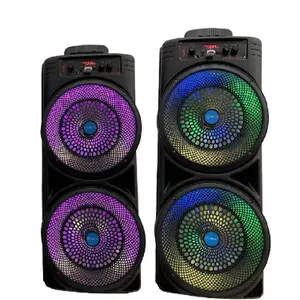 Dubbele Draadloze 8-Inch Luidspreker High-Power Draagbare Outdoor Feest Karaoke Mini Led Rgb Licht Subwoofer Mini Bluetooth Speaker