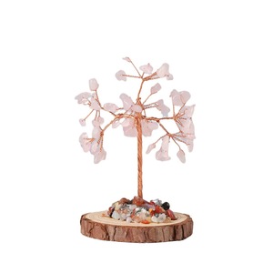 Natural <b>Crystal</b> Money <b>Tree</b> Ornament Handmade With Wood Base For Home Decoration Feng Shui Craft Gift - Product Image 2