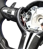 Volant en cuir en fibre de carbone avec LED pour véhicules F10/F30/F20/E92/E60/X6/E71/X5/M3/M4/M6/M2/M5/X3 - Style sport