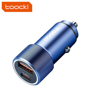 Toocki Ring Ambient Light Car Fast Charger Qc3.0 Dual Aluminio Metal Car Charger Simple Pd Fast Car Charger Fast - Product Image 1