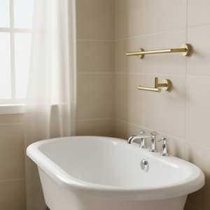 Bathroom <b>Hardware</b> Set Wall Mounted Brass Brushed Modern 21-24.9in Cylindrical Design for Optimal Bath Organization - Product Image 2