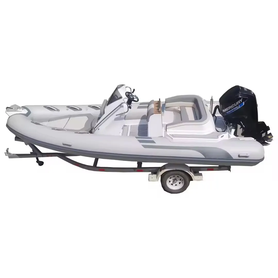 2024 ใหม่หรูหราRIB580 Sunbeck 19ft RIBไฟเบอร์กลาสHull Hypalon Orca PVCเรือInflatableเครื่องยนต์