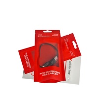 Sac d'emballage en plastique à fermeture éclair, pour câble Usb, personnalisé, pochette de rangement, chargeur de câble Usb, unités