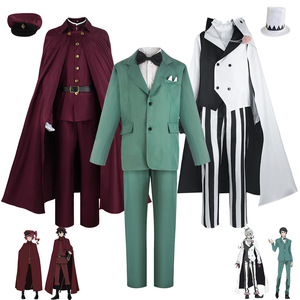 Costume de cosplay Bungo Stray Dogs pour homme avec cape, pantalon, gilet, haut, uniforme de jeu de rôle anime, printemps 2023, kit en polyester - Product Image 1