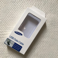 Boîte en papier d'affichage de vente au détail vide recyclable personnalisée pour micro-chargeur, câble de données USB avec fenêtre transparente