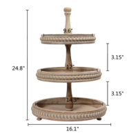 Offre Spéciale : Plateau à Gâteaux en Bois Fait Main Style Ferme Vintage, Plateau de Service, Plateau à Fruits, Support Élégant pour Cupcakes de Mariage, Plateau à Étages en Bois