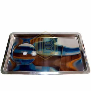 Vassoio in metallo integrato con sciacquabicchieri in vetro - Product Image 4