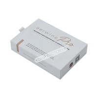 Boîte en carton rigide à impression personnalisée Simple, Logo mat bleu, emballage vide pour ordinateur portable A5, tiroir coulissant, boîte en papier avec poignée en ruban