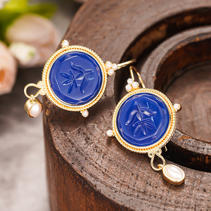 Orecchini Pendenti Vintage con Perle Simulate per Donne, Gioielli Artistici e Delicati alla Moda - Product Image 1