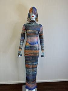 เดรสยาวมีฮู้ดประดับเลื่อมแวววาวแวววาวสำหรับงานเลี้ยงวันเกิดชุดราตรีงานเลี้ยงอาหารค่ำสำหรับผู้หญิงชุดเดรสงานพรอม - Product Image 6