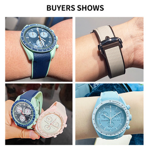 Bracelet en silicone de 20 mm pour montres Omega Joint <span class=keywords><strong>Swatch</strong></span> Seahorse 300 pour hommes et femmes de la série Planet - Product Image 2