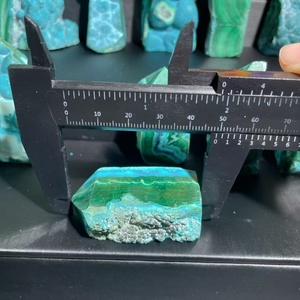 Torre de Piedras Preciosas Naturales en Bruto de Fábrica: <span class=keywords><strong>Crisocola</strong></span> con Punta de Malaquita, Espécimen de Varita de Cristal para Decoración Feng Shui - Product Image 5