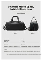Sac de sport en cuir PU léger, résistant à l'eau, écologique, avec fermeture éclair, compartiment à chaussures, grande capacité, sac de voyage, sac de sport pour vêtements mouillés