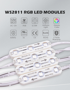 Module LED RGBIC 12V 0,72W avec puce WS2811, module LED RGB dynamique à pixels pour lettres de signalisation extérieure, module d'affichage intelligent étanche IP68 - Product Image 3