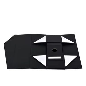 High-End <b>Black</b> Rigid Paperboard Cosmetic <b>Box</b> Rectangle Shape Magnetic Foldable Packaging for Luxury <b>Gift</b> - Product Image 5