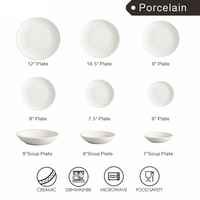 Assiettes de Dîner en Porcelaine Blanche Pure en Gros, Assiettes Plates en Céramique pour Hôtels, Plats de Service, Assiettes à Dessert, Logo Personnalisé, 10,5 pouces