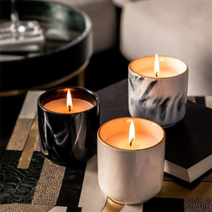 Bougie parfumée à trois mèches à l'huile essentielle de cire de soja de luxe de grande capacité couleur <span class=keywords><strong>marbre</strong></span> Bougies parfumées de luxe à 3 mèches marque privée - Product Image 6