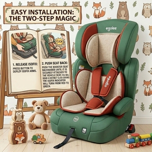 Siège auto pour enfants Ogolee certifié ECE R129/03 I-Size Groupe 123, 76-150 cm, siège <span class=keywords><strong>rehausseur</strong></span> amovible, ISOFIX, capacité de charge 36 <span class=keywords><strong>kg</strong></span>, HDPE - Product Image 4
