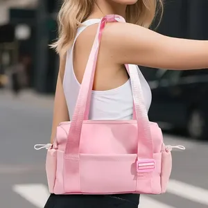 Neue Große Kapazität Einfarbige Wasserdichte Nylon Sport-Fitness-Handtasche für Frauen Individuelles Logo Outdoor-Reise Casual Schultertasche - Product Image 2