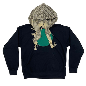 Sweat à capuche unisexe surdimensionné personnalisé avec impression sérigraphiée, coupé et cousu, en molleton 100% coton, style streetwear, avec écharpe intégrée - Product Image 5
