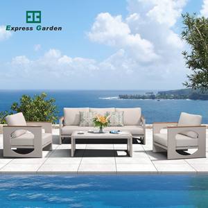 Juego de Sofás de Exterior de Aluminio Moderno y Lujoso para Jardín, Ecológico, Resistente a la Oxidación, Impermeable y Duradero, para Patio, Hotel o Villa - Product Image 2