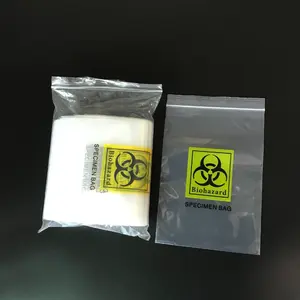 Kemasan Medis Penyegelan Sendiri Plastik Laboratorium Penelitian dan Uji Biohazard Spesimen Transport Zip Lock Bag