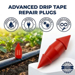 Bouchons de réparation pour ruban d'irrigation <span class=keywords><strong>goutte</strong></span> à <span class=keywords><strong>goutte</strong></span> 7 mm et 5 mm, connecteur anti-fuite double extrémité, connecteur d'étanchéité pour trou de tuyau d'irrigation en PP résistant aux UV - Product Image 1