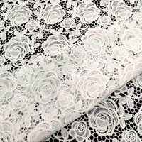 Kain Brokat Prancis Bordir Putih Motif Bunga Mawar untuk Pakaian Wanita dari Affinity Wholesale Custom