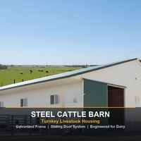 Establo para Cabras, Estructura de Acero Prefabricada, Refugio para Ganado, Material de Grado Comercial, Puerta Industrial Grande Resistente al Viento, 5 Años de Garantía