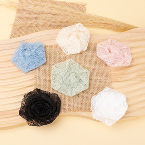 Fleurs de dentelle artisanales en tissu pour accessoires de cheveux DIY, décorations de mariage, printemps 2025, origine Jinhua - Product Image 4