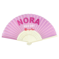 Éventail pliant en tissu dégradé de couleurs tendance, personnalisé avec le nom de la marque, en bambou, pour femme, accessoire de mode