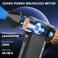 Mini Portable Cordless Air Duster ABS Material 2*2500Ah Brushless Motor Turbo Fan 3-Speed Energy Saving Garage Car Use