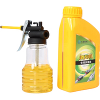 Pistolet à huile de lubrification pour pompe à pistolet bouteille transparente avec bec droit et flexible