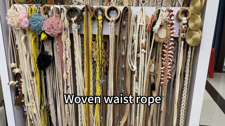 Factory Fashion Women Adjustable Braided Cord Rope Belt Dress