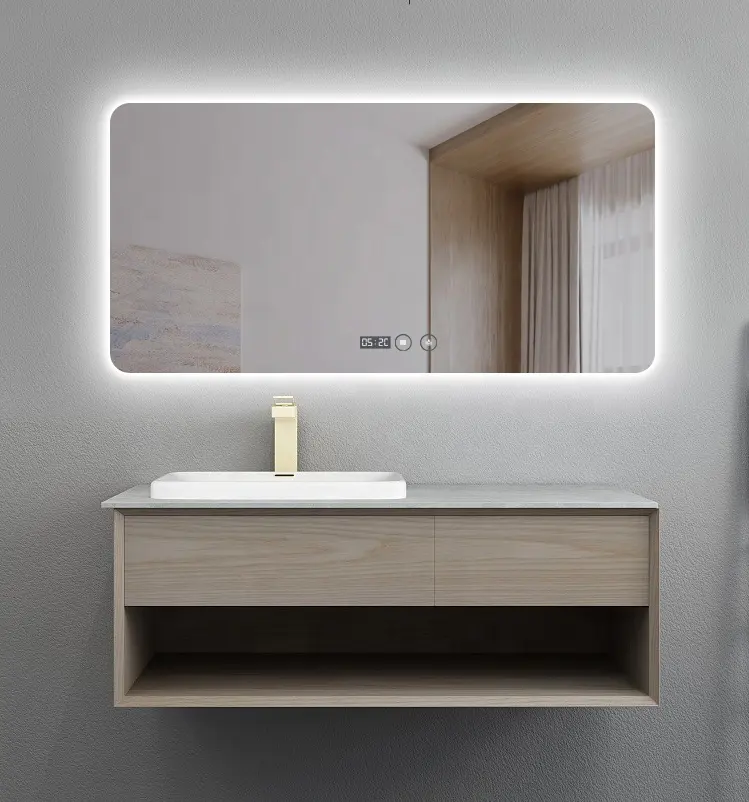 Fabriek Grote Hotel Badkamer Licht Rechthoekige Smart Backlight Led Verlichte Backlit Muur Spiegel