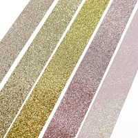Pita Satin Mewah 1 1/2 Inci Satu Sisi Berkilau Glitter 100% Poliester untuk Dekorasi Natal