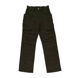 Custom Black <b>Jeans</b> for <b>Men</b> Washed Cotton Vintage Baggy Gold Foil Texture Denim Pants Multi Pockets <b>Men's</b> Cargo <b>Jeans</b> - Product Image 5