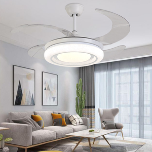 Yashilan Modern Rose Gold DC 4 <strong>Blades</strong> Invisible <strong>Blade</strong> <strong>LED</strong> Smart Ceiling <strong>Fan</strong> <strong>Light</strong> Remote Control Dimming Silent Living <strong>Room</strong> - Product Image 3