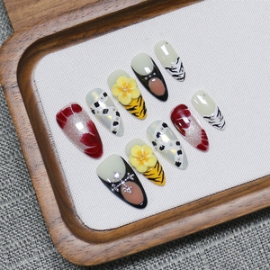 Uñas Postizas Acrílicas 3D con Diseño de Tigre Salvaje, Románticas y Misteriosas, Hechas a Mano, de Alta Calidad, al por Mayor - Product Image 3