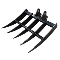 Râteau d'excavatrice 9 dents réglable, accessoire pour CX10 CX15, pour l'agriculture, le défrichement et les machines de construction