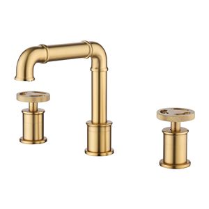 Robinet <span class=keywords><strong>de</strong></span> salle <span class=keywords><strong>de</strong></span> bain Hongdec à 3 trous et 2 poignées, pour lavabo et baignoire - Product Image 1