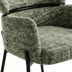 Modern Upholstered <b>Dining</b> <b>Chair</b> With Fabric Seat Metal Legs Contemporary Design Home Furniture - Product Image 3
