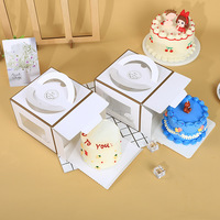 Emballage en papier de pâtisserie au fromage rose personnalisé, boîte à gâteaux de 12 pouces, 10 pouces, 8 pouces, 6 pouces, 4 pouces de hauteur avec fenêtre