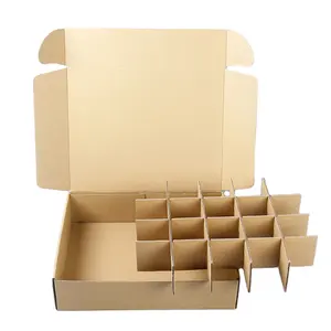 Custom hot koop full color gedrukt bruin karton wijnfles box divider