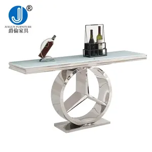 Modern Luxury European Design Simple Elegant Fancy Marble Top Crushed Diamond Console Table