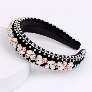 Diadema de Cristal con Pedrería para Mujer, Estilo Retro, de Esponja, para Bodas y Fiestas, Accesorio de Moda - Product Image 3