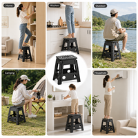 Tabouret pliant portable haut de gamme en plastique épaissi avec poignée pour camping et extérieur, OEM