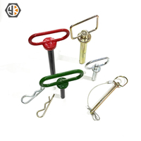 Goupille de verrouillage de sécurité d'attelage de poignée revêtue de caoutchouc vert forgé goupille d'attelage à dégagement rapide pour tracteurs et instruments