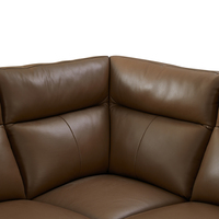 Sofá Seccional en Forma de L Italiano Moderno OEM con Reclinable y Chaise Longue, Sofá de Cuero Sintético con Patas Altas y Carga USB Tipo-C